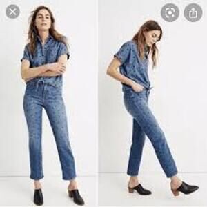 Madewell NWT The Classic Straight Whiskering Medium Wash Women's Jean's